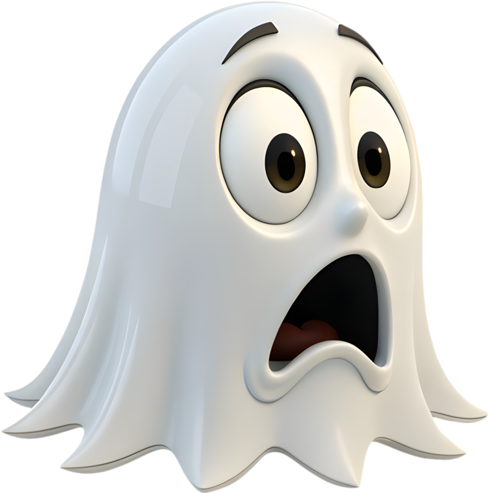 Festive round face ghost character for spooky Halloween. . png