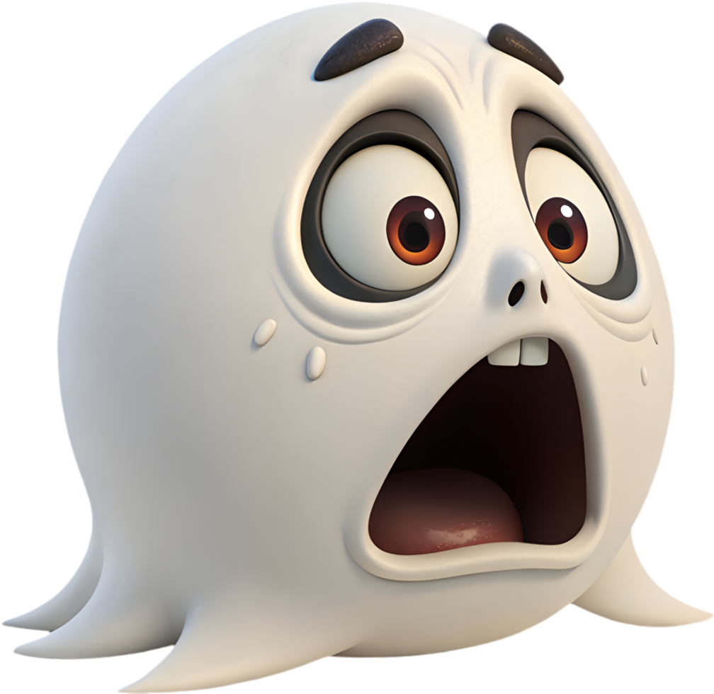 Halloween character ghost with a cute round face. . png