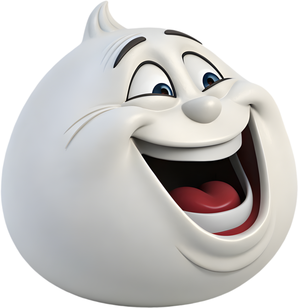 Playful Halloween ghost illustration with a round face. . png