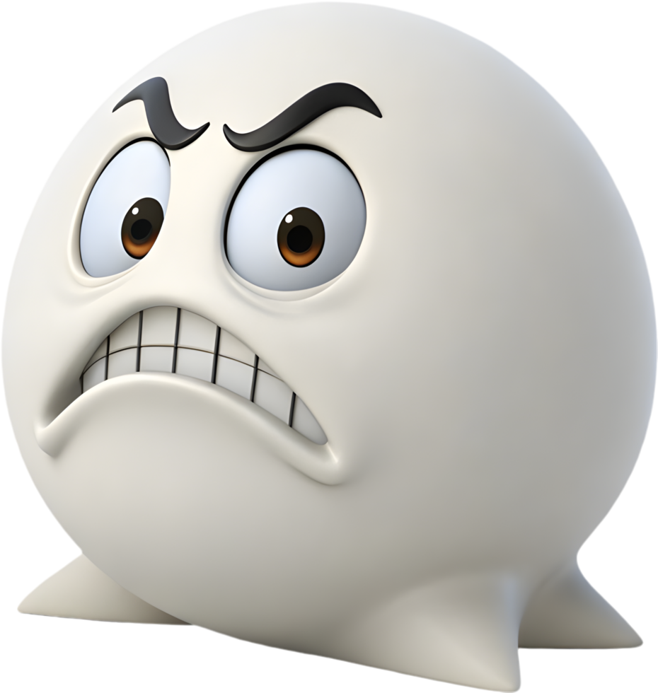 Creepy ghost design with a playful round face. . png