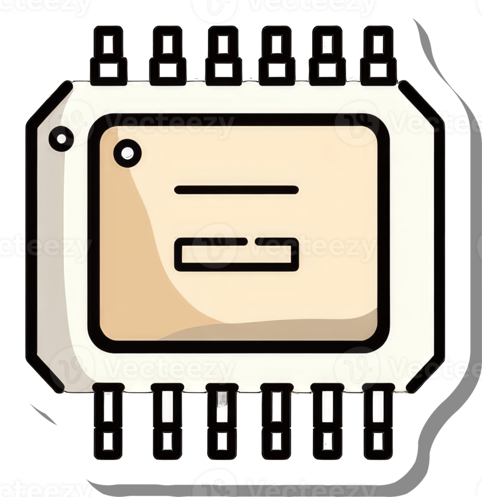 A simplified illustration of a microchip computer processor png