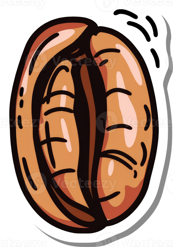 A stylized illustration of a roasted coffee bean png