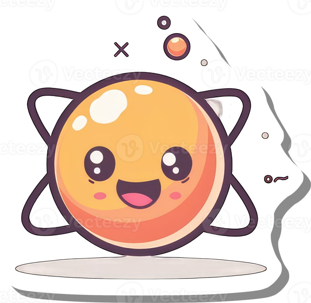 Happy Cartoon Planet Smiles Brightly In Space png