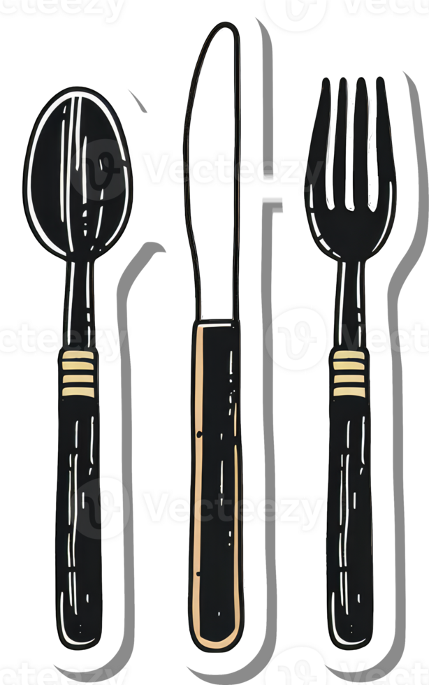 A Simple Illustration Of Spoon Knife And Fork png