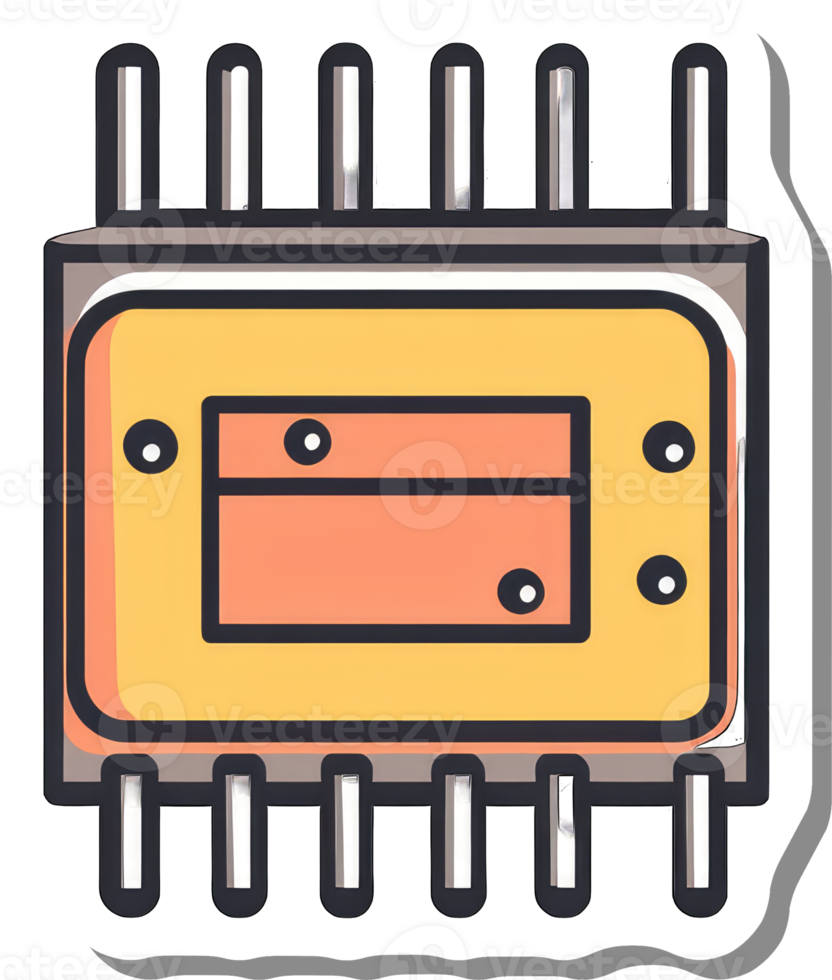 Colorful Illustrated Electronic Component Design png