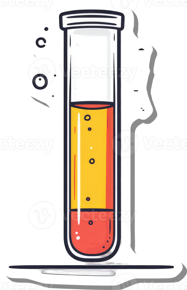 Test tube with layered liquids a science experiment png