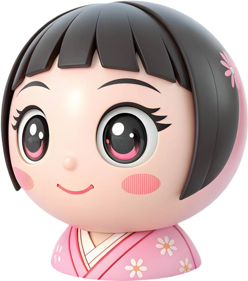 Expressive girl icon with over-expressive emotions for creative designs. . png