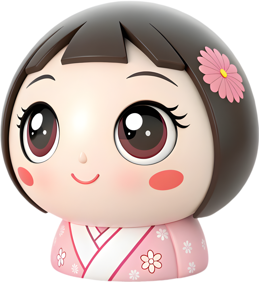 Creative girl icon showing exaggerated emotions for cute designs. . png
