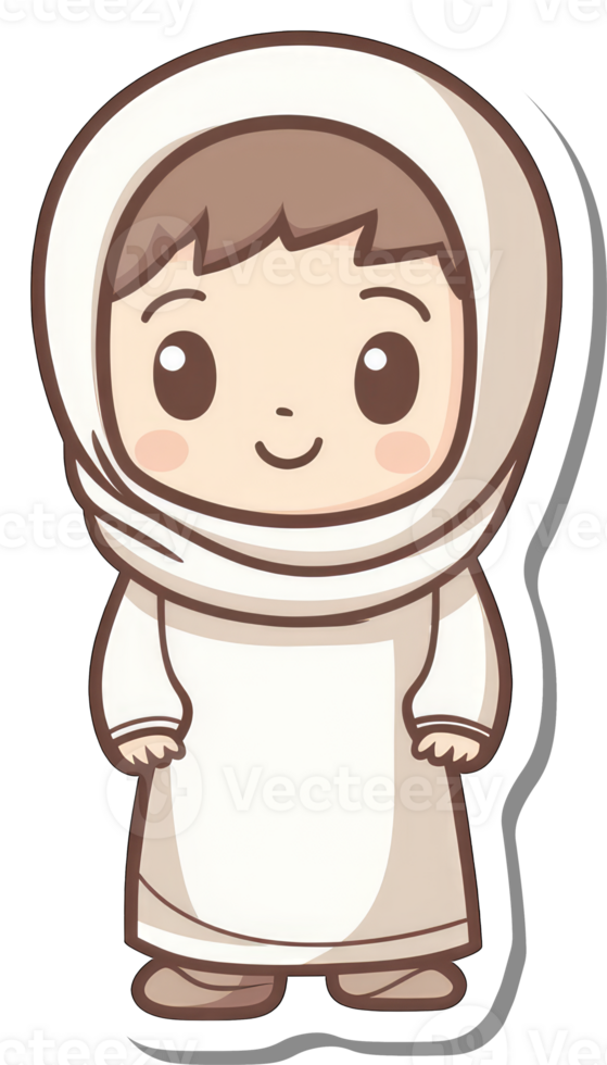 Adorable Cartoon Child Wearing Traditional Clothing png