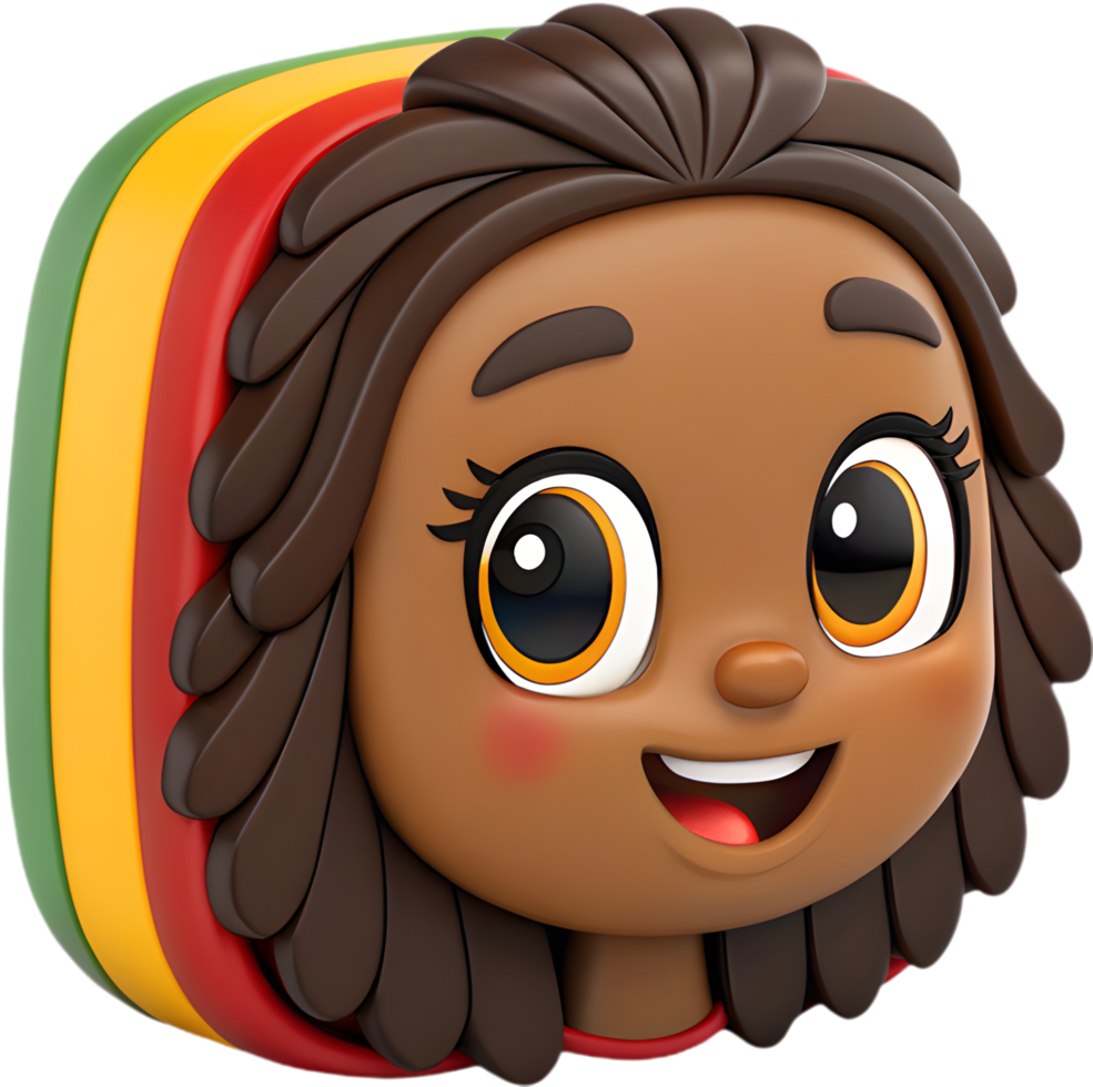 Over-expressive cute girl character with emotions for creative clipart. . png