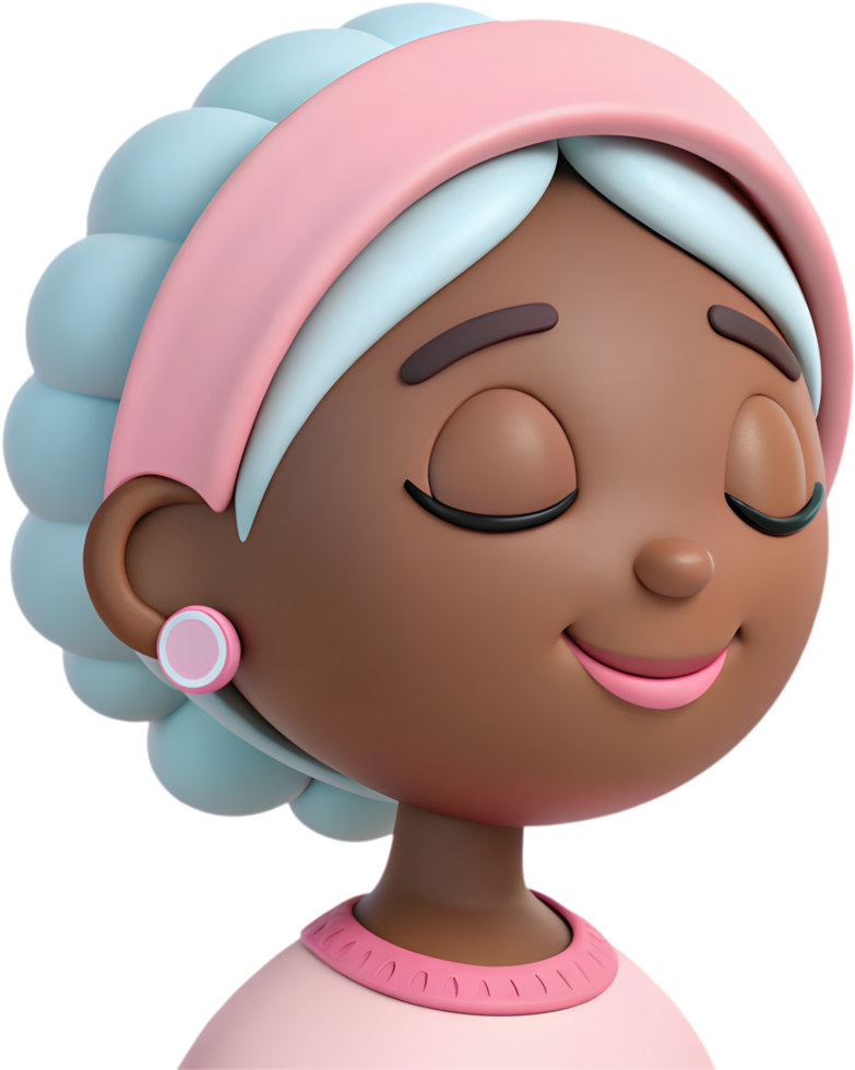 Cute charming girl with playful, happy, and sad expressions. . png