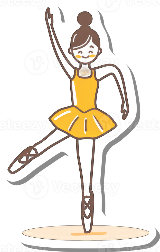 A Young Ballerina Dances Gracefully In A Yellow Tutu png