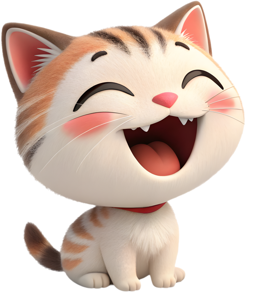 Adorable kitten with playful exaggerated expressions for creative designs. . png