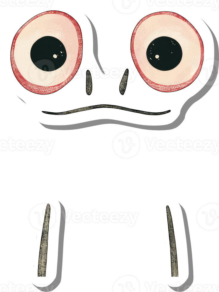 Cartoon Creature with Large Eyes and Small Antennae png