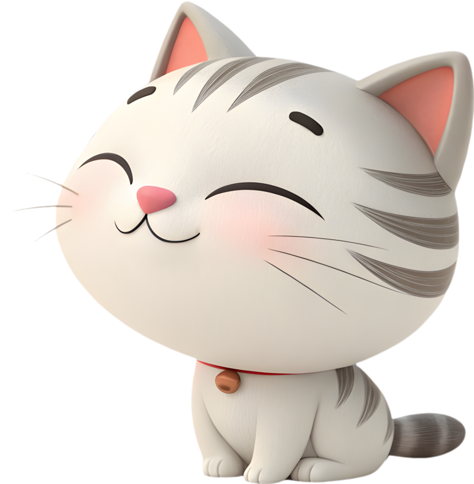 Fun and cute kitten with exaggerated emotional expressions for designs. . png