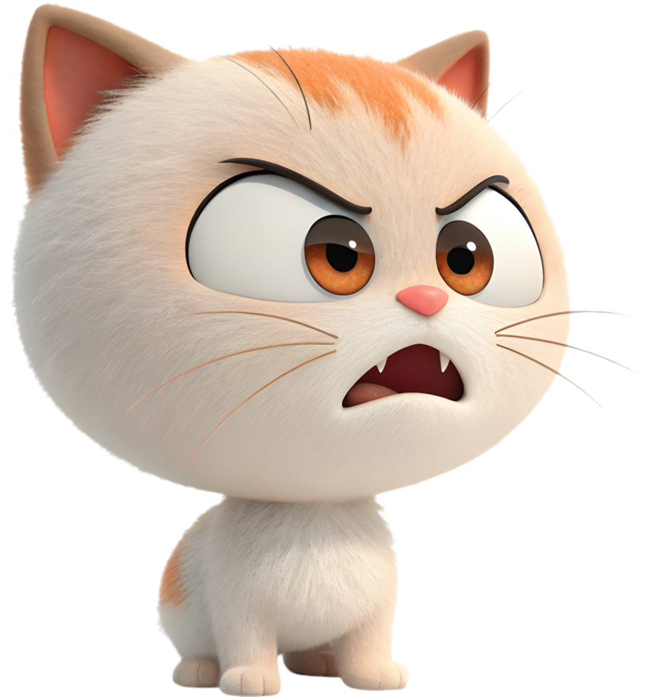 Fun playful kitten character with expressive emotions for projects. . png