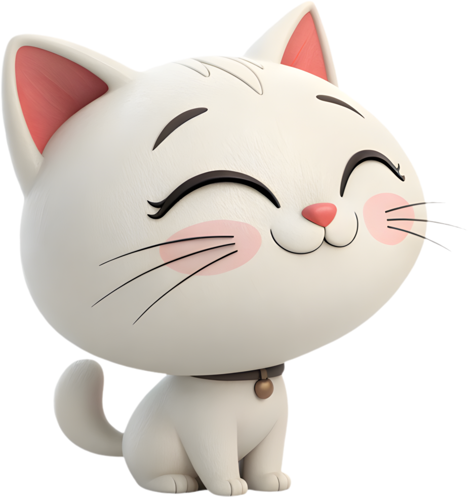 Fun and cute kitten icon with expressive face for projects. . png