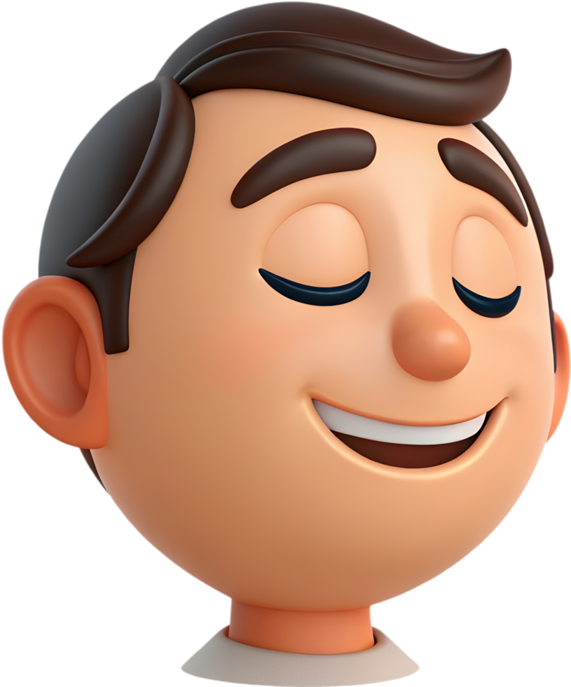 Elegant modern emoji clipart showing mans happy facial expression. . png