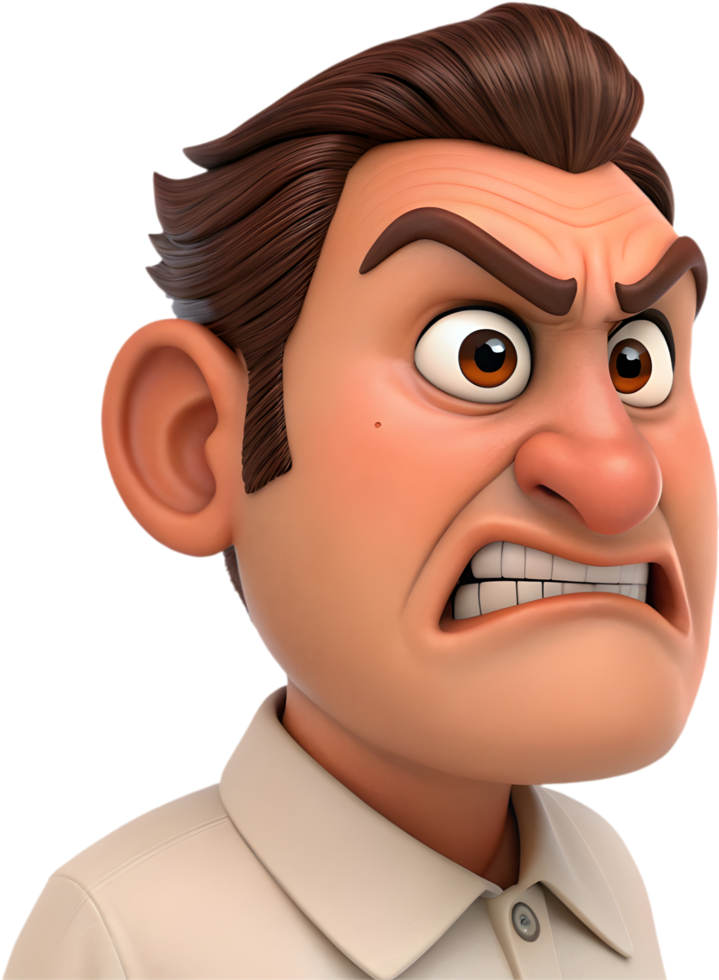Man emoji face with surprised expression for fun modern designs. . png