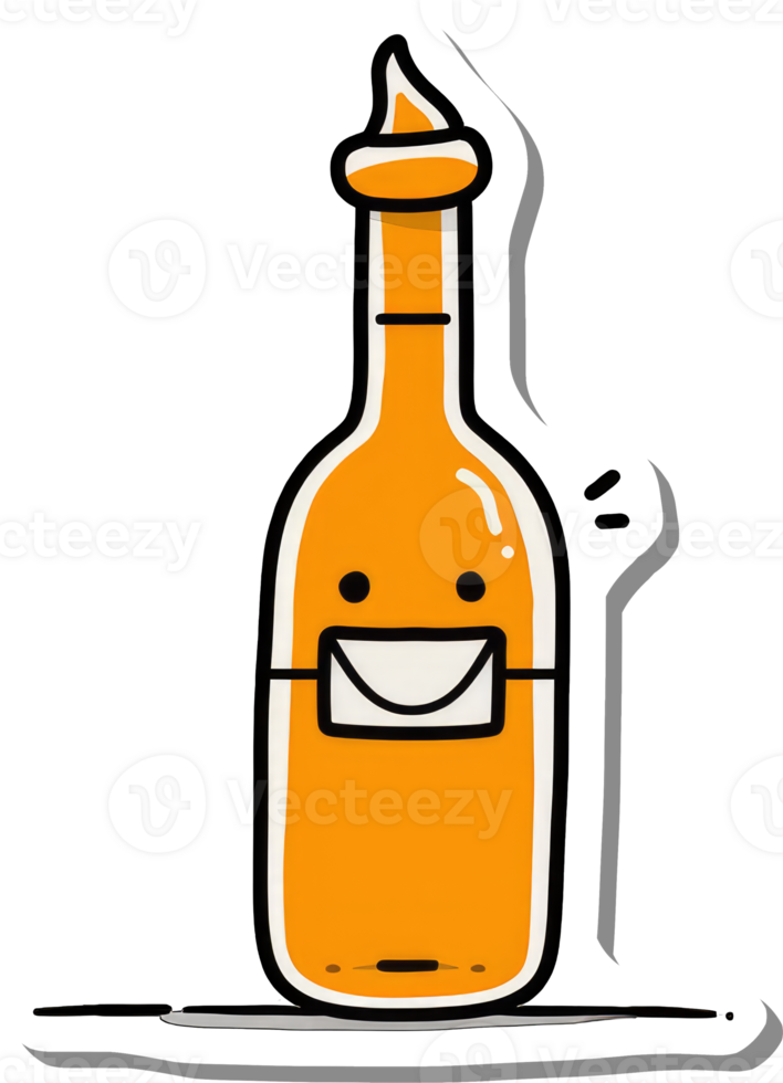 A Happy Orange Bottle Wearing a Face Mask png