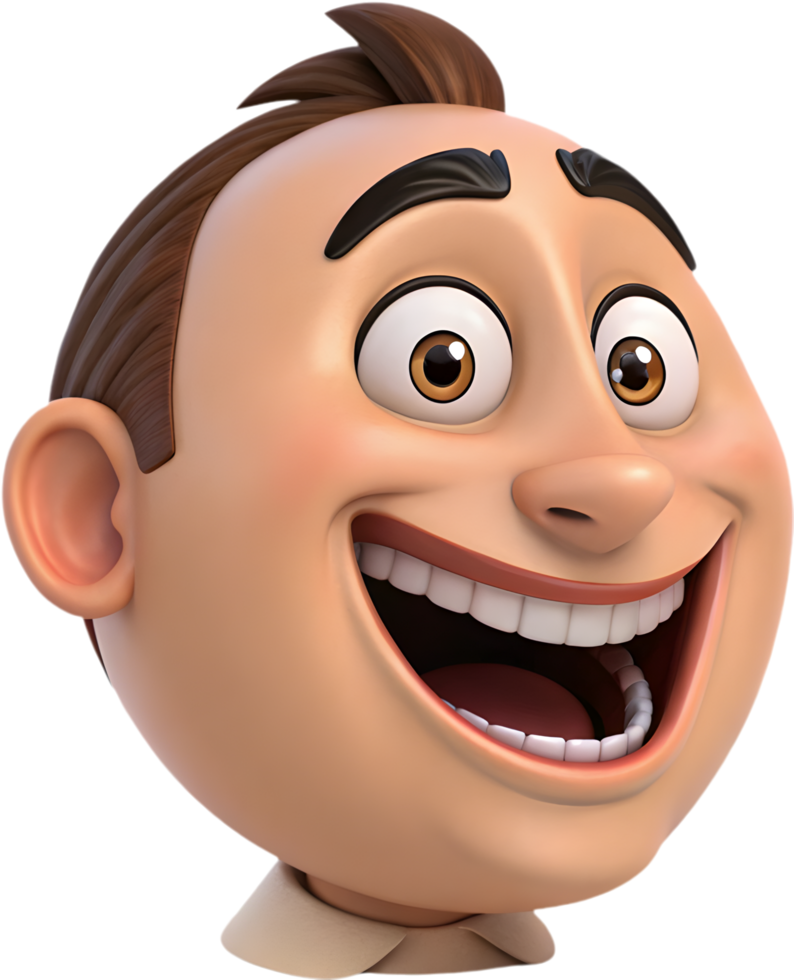 High-quality clipart of man face emoji with playful emotions. . png
