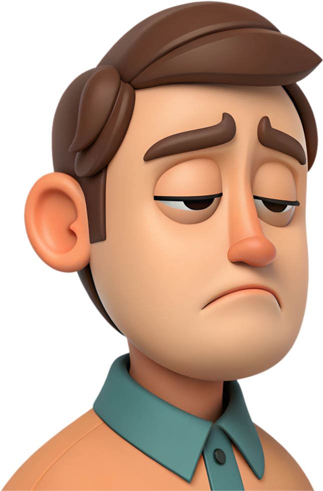 Excited and cheerful man face emoji clipart for expressive designs. . png