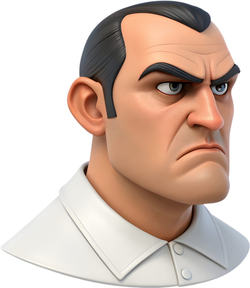 Modern man emoji face with different moods and expressions. . png