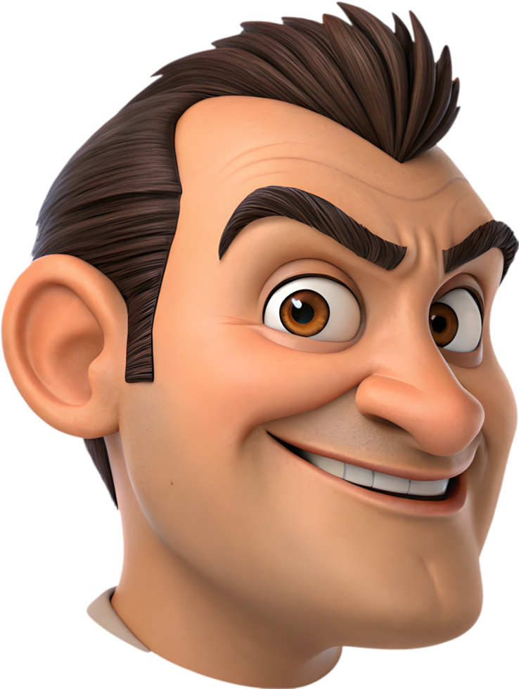 Unique man face emoji with a neutral expression clipart. . png