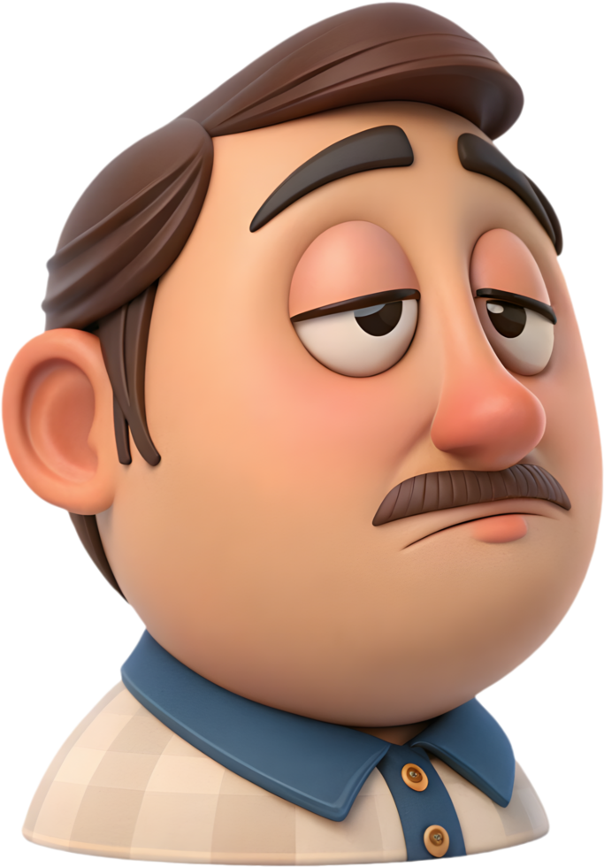 Classic emotional expressions in man face emoji clipart designs. . png