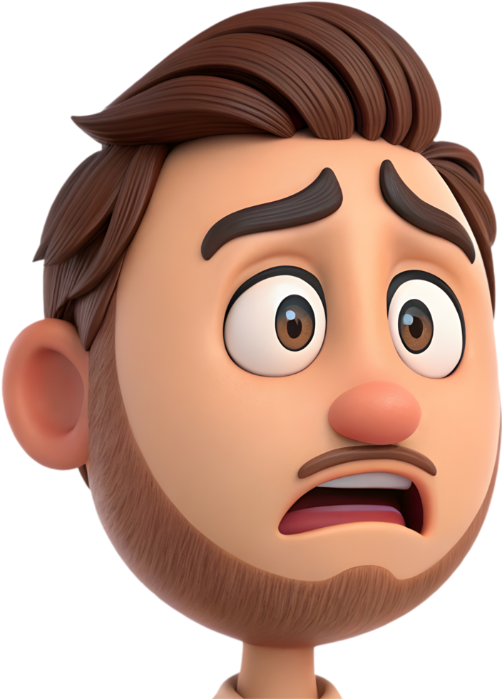 Playful and happy man face emoji clipart for dynamic designs. . png
