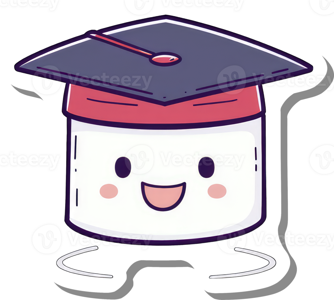 Happy Graduate Jar Character Wearing Graduation Cap png