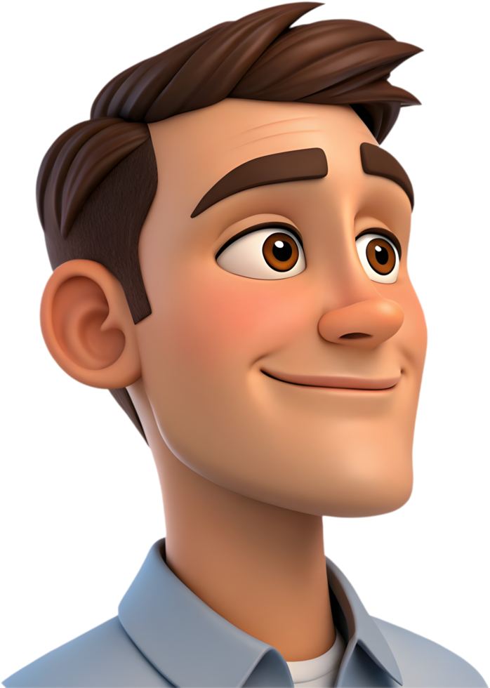Fun modern man face emoji expressing various emotions in clipart. . png