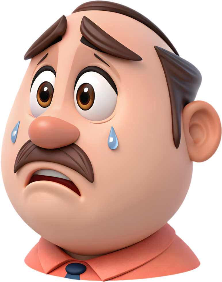 Vibrant and expressive man face emoji with various emotions. . png