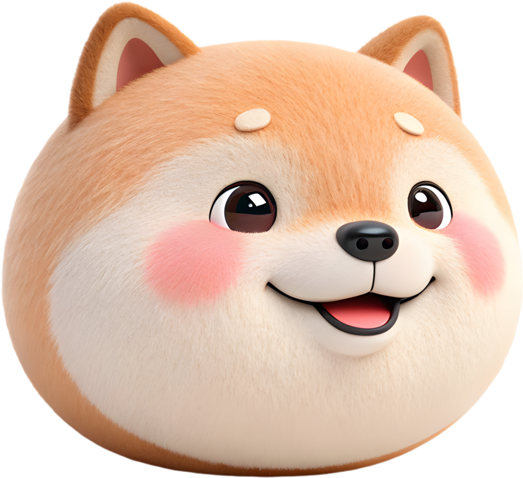Playful dog emoji icon with friendly and loving expression. . png