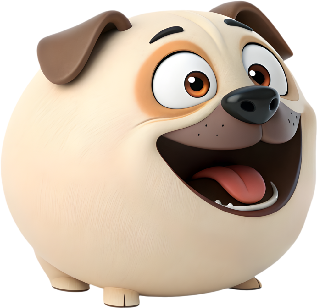 Cartoon puppy emoji with a sweet face and joyful expression. . png