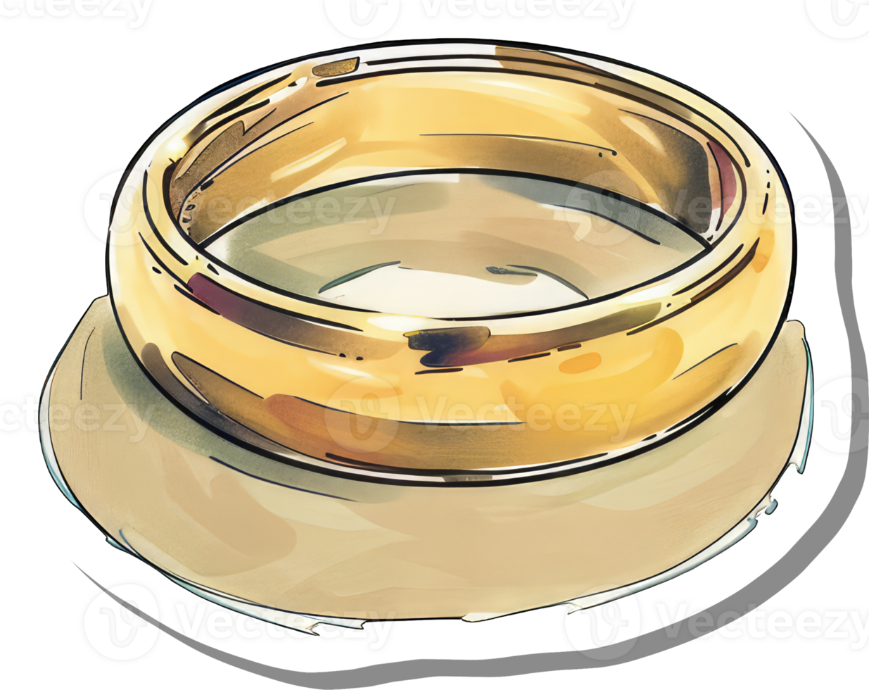 A Golden Ring Rests on a Beige Surface png