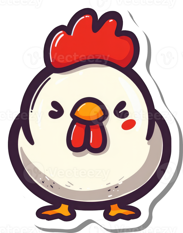 Adorable Cartoon Chicken Illustration Design png