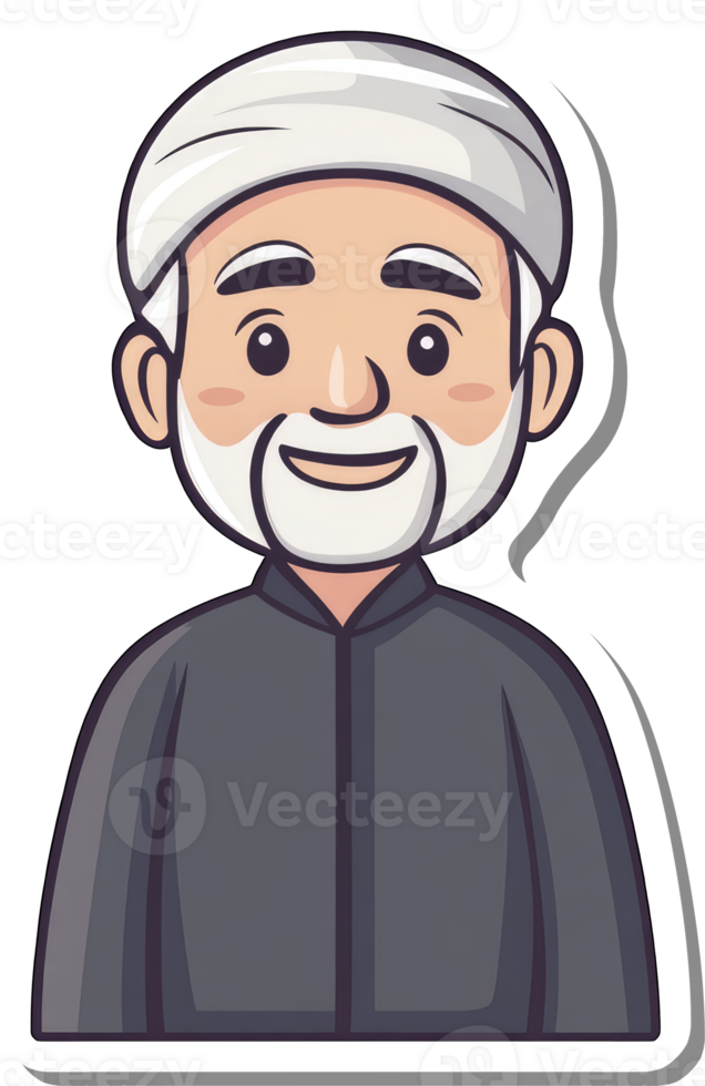 A Smiling Elderly Man Wearing Traditional Arab Clothing png