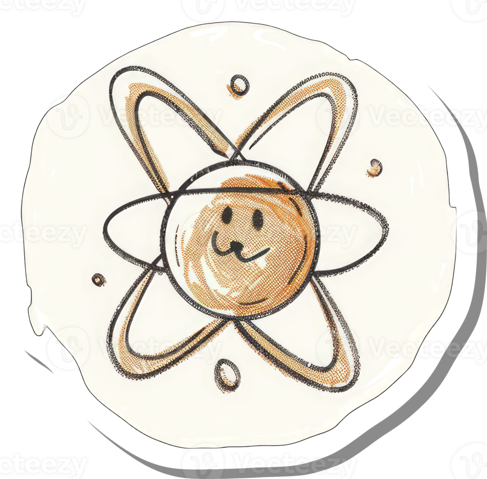 Happy Atom Smiling Face Artistic Design png