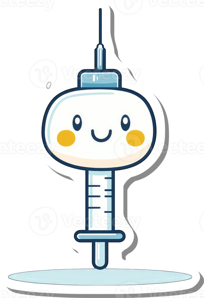 A Happy Cartoon Syringe Character Design png