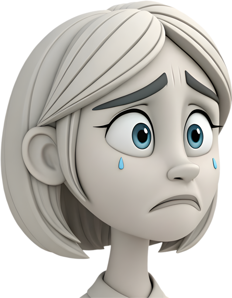 Modern stylish professional woman face for clipart. . png
