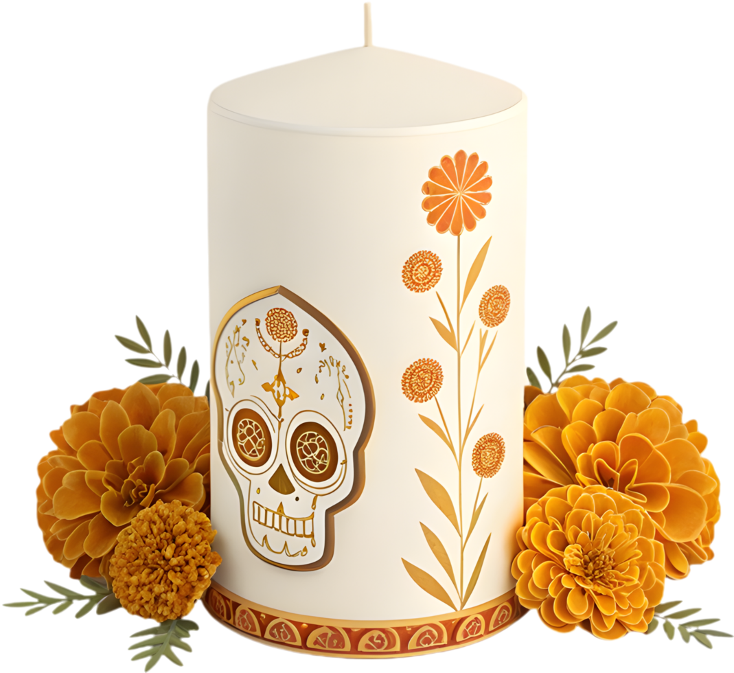 Vibrant Oaxaca-inspired festival logo with decorative skulls. . png