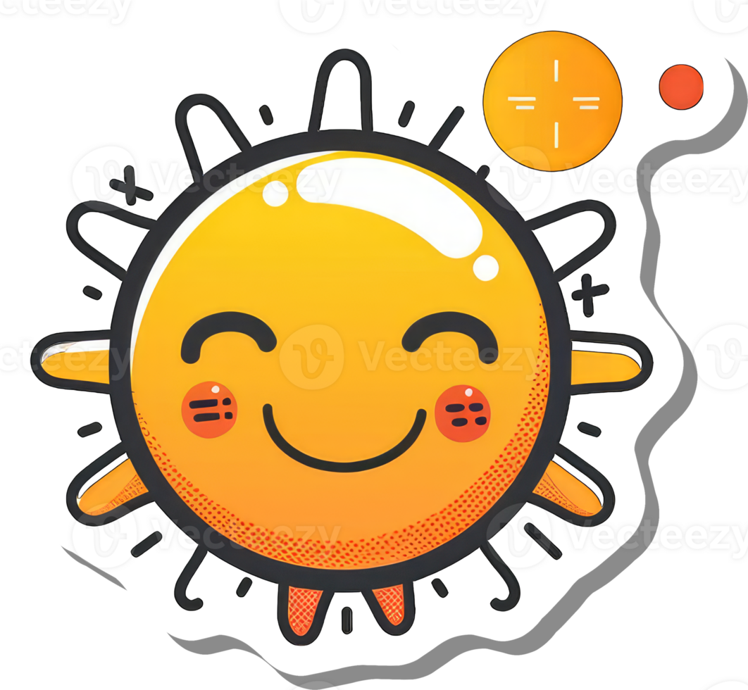 Happy Smiling Sun Cartoon Character Design png