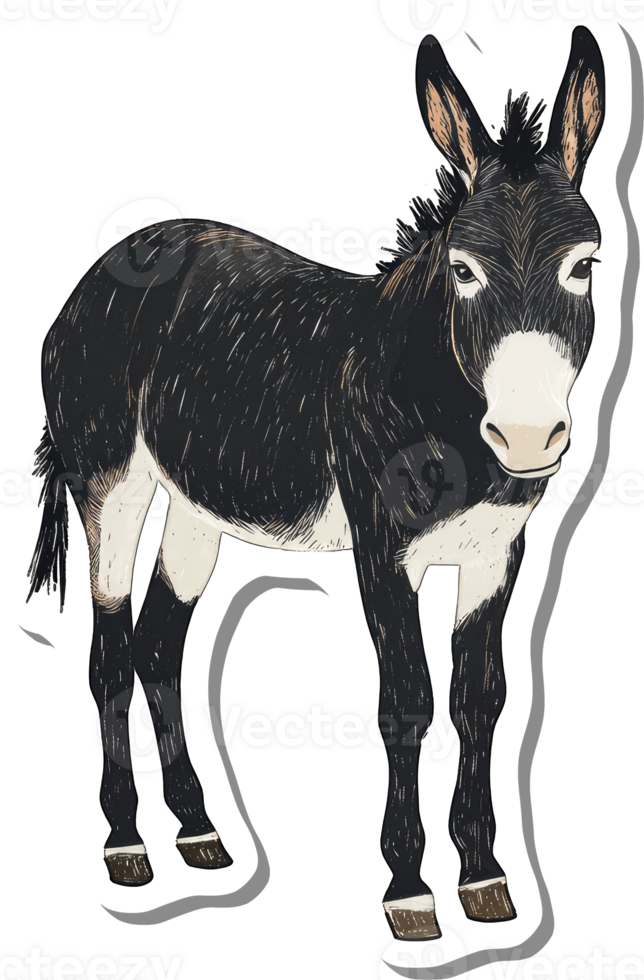 A Dark Donkey Stands Calmly In Profile png