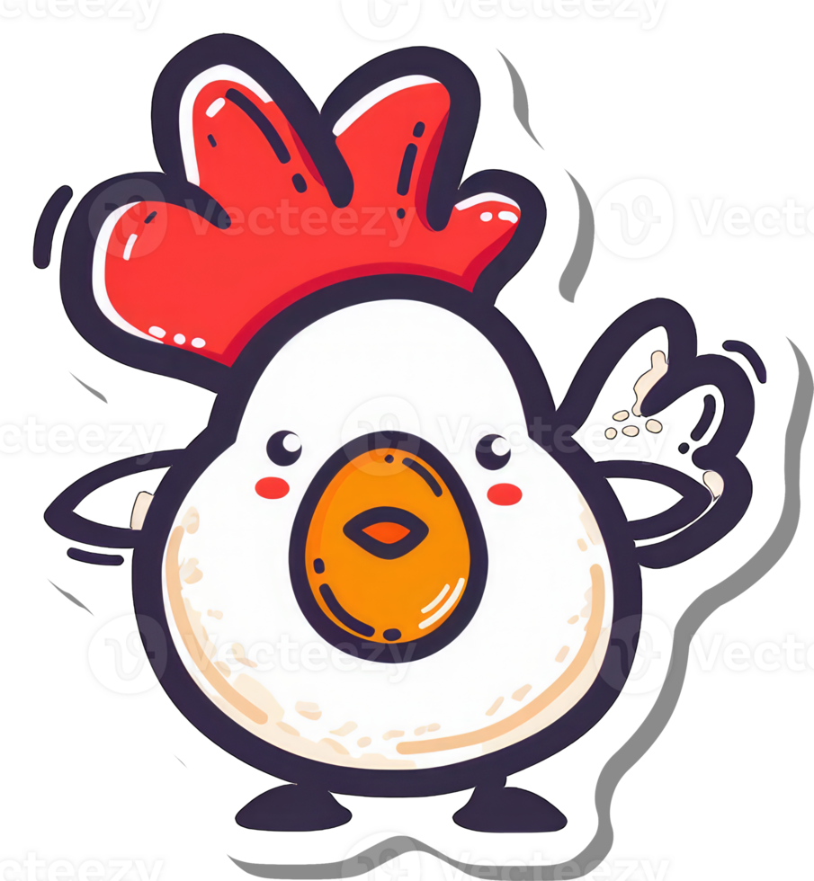 Adorable Cartoon Rooster Character Illustration png