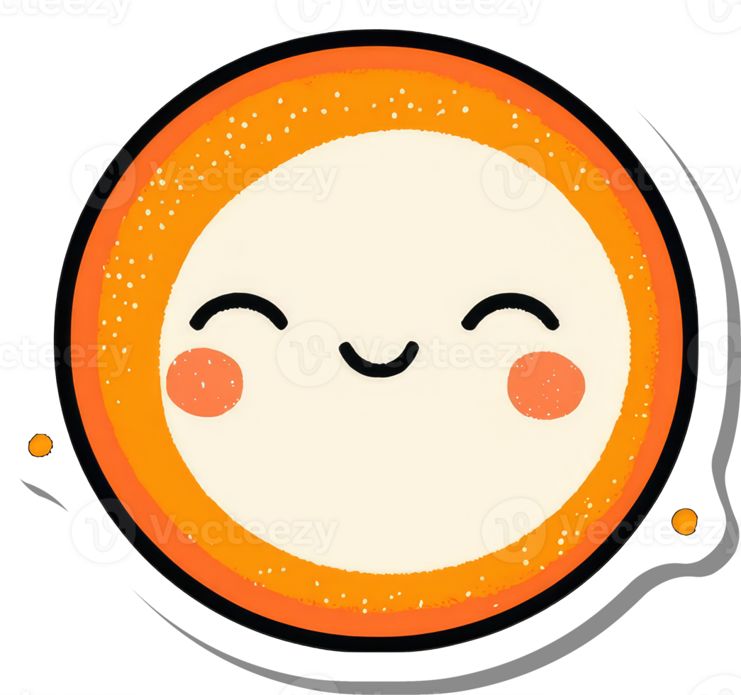 Happy Orange Circle Character Design Illustration png