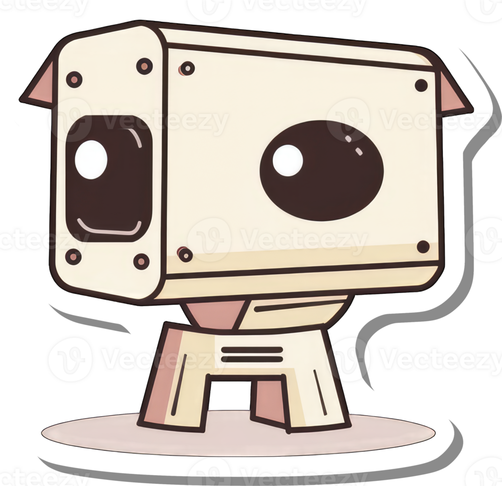 Adorable Cartoon Security Camera Design Illustration png