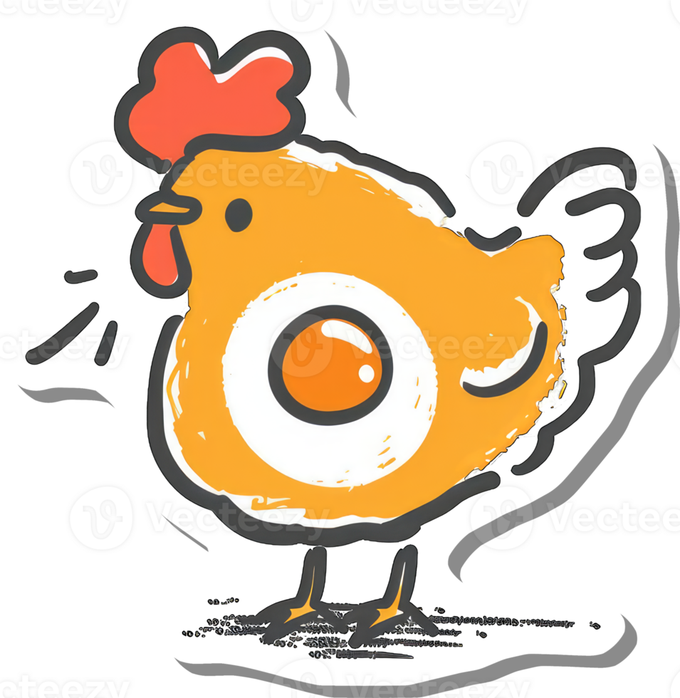 A Cartoon Hen Containing An Egg Inside Its Body png