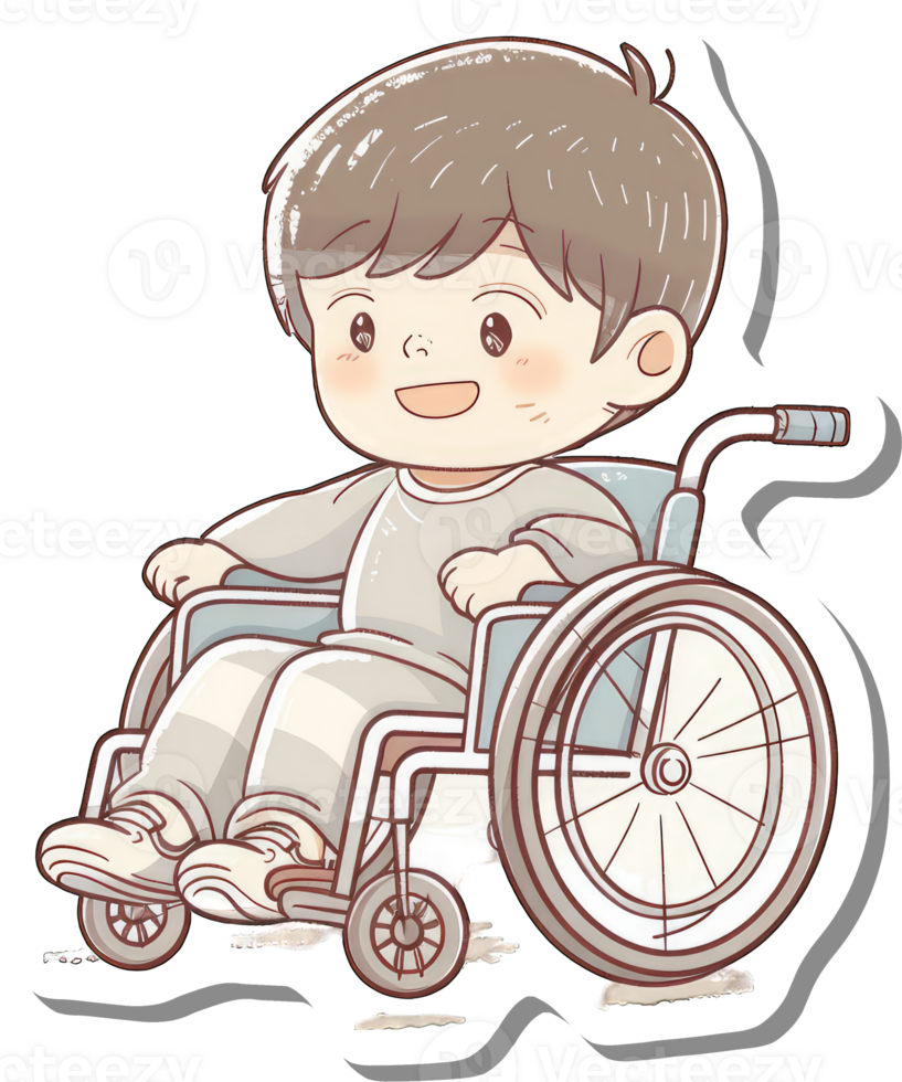 Happy Boy Sitting In A Wheelchair Smiling png