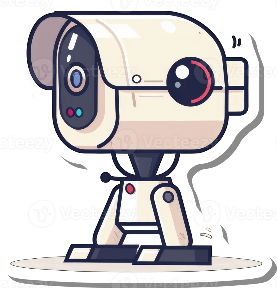 Adorable Robot Security Camera Design Illustration png